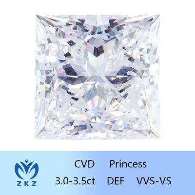 Loses Diamant CVD Labor gewachsene farblose synthetische Diamond With IGI Bescheinigung Prinzessin-Shape 3ct~3.4ct