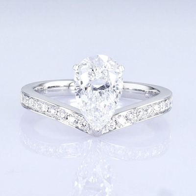 18k Pärchenform Weiß Labor gewachsener Diamant Ring Prinzessin Design für Geschenke für die Party
